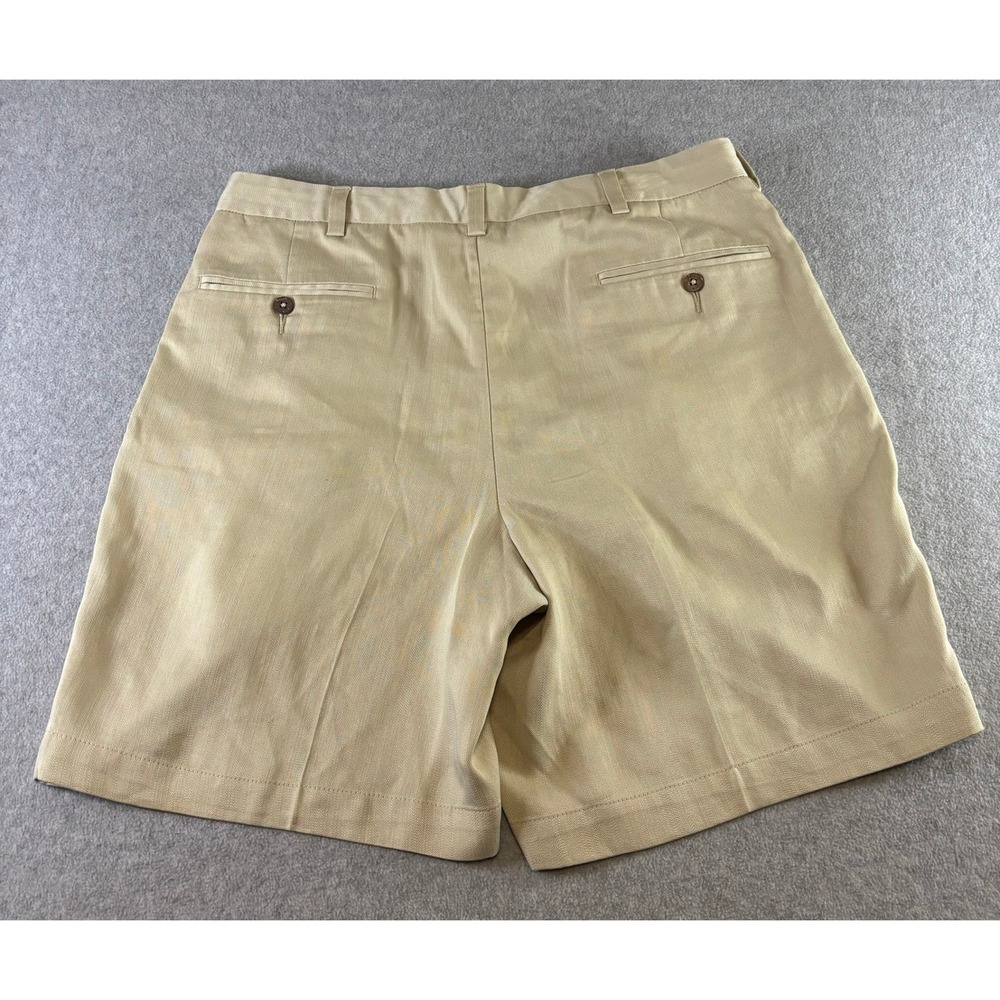 Jos. A. Bank Men's Size 35 Tan Pleated Shorts 100% Tencel Lyocell Khaki  Fit - Picture 2 of 6